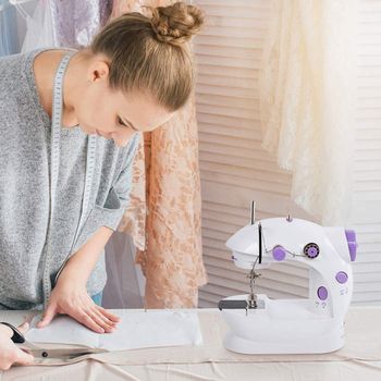 Mini Beginner Sewing Machine For Kids Portable Multifunction Household Sewing Machines Mini Electric Manual Compact Handheld 2-Speed ​