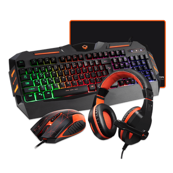 Meetion Backlit Gaming Combo Kits 4 in 1 Gaming Keyboard Mouse and Headset Bundle with Mouse Pad C500