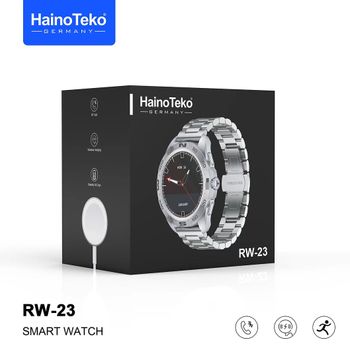 Haino Teko Germany RW23 Smart Watch Stainless Steel Bluetooth Call Music Sports Health Heart Monitoring for Android and IOS, Silver