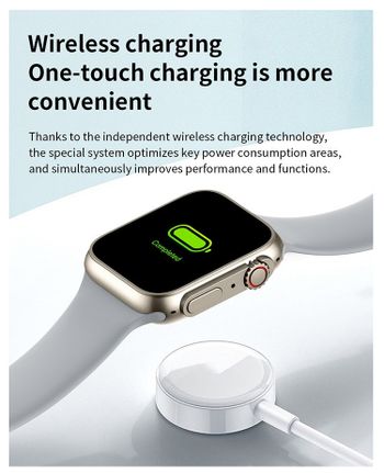 Z59 Ultra Smart Watch Series 8 Wireless Charger Calls Health / Sport Tracker Bluetooth Smartwatch White