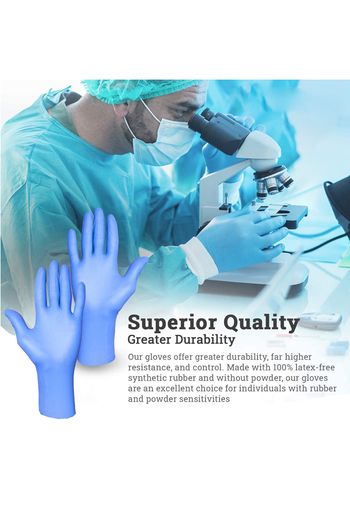 Powder Free Nitrile Disposable  Blue Gloves 100 Pcs