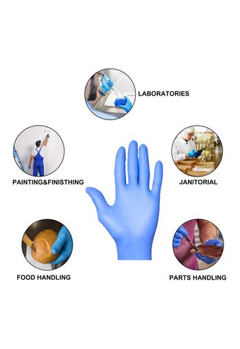 Powder Free Nitrile Disposable Blue Gloves 100 Pcs