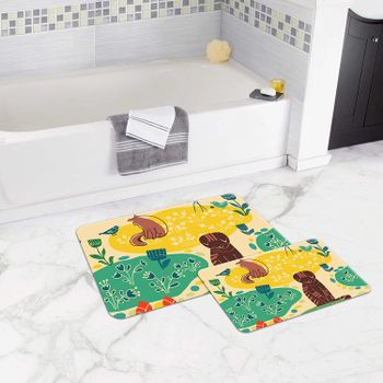 Bonamaison Antibacterial, NonSlip Bathmat, 1 Piece 50x80cm + 1 Piece 50x45cm - Designed and Manufactured in Turkey