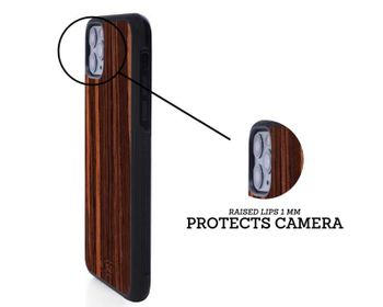 IPHONE CASE - WOOD WITH PLASTIC BASE - EBONY - FOR XR MODEL