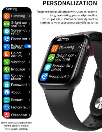 HW12 Android Smart Watch, 1.57inch Square Screen ,Heart rate monitoring ,Bluetooth HD Call (Blue)