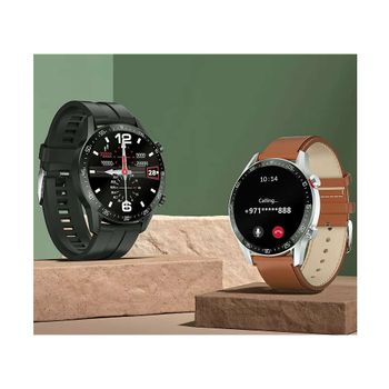 Haino Teko Germany RW-33 46mm Bluetooth Smart Watch, Calls Silver  With *Dual Straps* for Android & IOS Brown Silver