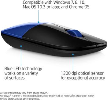 HP  Z3700 Wireless Mouse Blue Nero