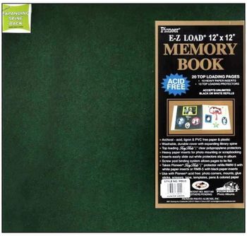 Pioneer MB10-60099 Leatherette Postbound Album 12-Inch by 12-Inch, Green