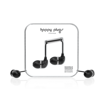 HAPPY PLUGS Deluxe In-Ear Headphones Black Marble