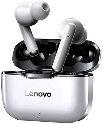 Lenovo LP1 TWS Bluetooth Earphone Sports Wireless Headset Stereo Earbuds HiFi Music With Mic LP1 For Android IOS Smartphone Charging Case - white Colour