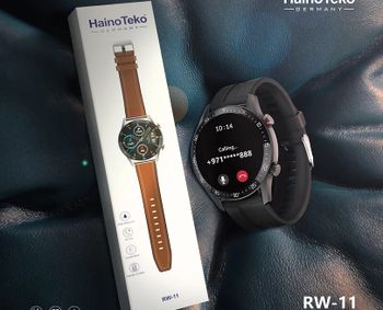 Haino Teko Germany  RW-11 46mm Bluetooth Smart Watch, Calls Silver With *Dual Straps* for Android & IOS, Black