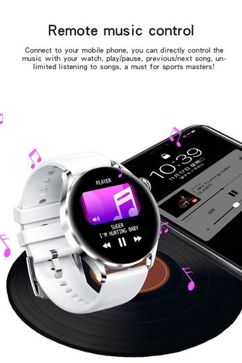 GT5 Smart Watch 1.32 Inch Full Touch Screen Bluetooth Call Remote Music Control  Wireless Charger Smartwatch Heart Rate Sleep Monitor - Black