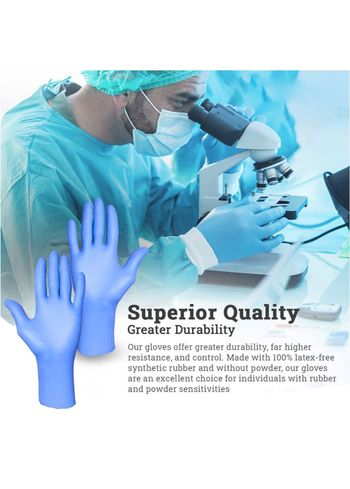 Powder Free Nitrile Disposable Blue Gloves 100 Pcs