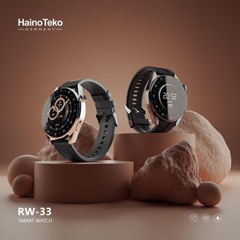 Haino Teko Germany  RW33, 46mm Bluetooth Smart Watch with 2 Different Straps - Black and Silver