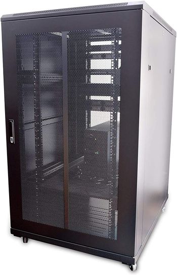 ZonixPlay Network Server Cabinet 27U, 800x 1000mm 19" Rack with front glass door, rear mesh door, with 4 way fan unit, Black