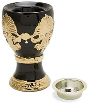 Opalina Aromatherapy Burner, Black/Gold, 20 x 10 cm, 506MC