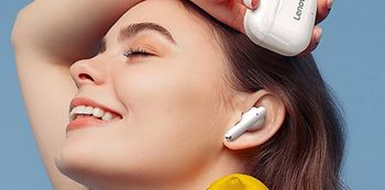 Lenovo LP1 TWS Bluetooth Earphone Sports Wireless Headset Stereo Earbuds HiFi Music With Mic LP1 For Android IOS Smartphone Charging Case - white Colour