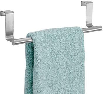 Cyber Stainless Steel Over Door Towel Rack Bar Holders for Universal Fit on Cabinet Cupboard Doors Pack of 3