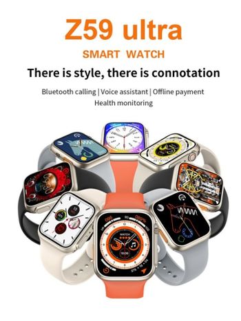 Z59 Ultra Smart Watch Series 8 Wireless Charger Calls Health / Sport Tracker Bluetooth Smartwatch Orange