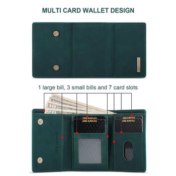 Wallet Case Compatible with iPhone 13 Pro Max, DG.MING Premium Leather Phone Case Back Cover Magnetic Detachable with Trifold Wallet Card Holder Pocket for iPhone 13 Pro Max (Green)