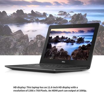 Used Chromebook 11 CB1C13 Portable Thin Laptop Intel Celeron 2955U Processor 11.6-inch Lightweight Computer 4GB RAM 16GB eMMC Small Slim Kids School PC Notebook Chrome OS Charger