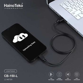 Haino Teko Germany USB A to Apple USB Lightning Cable 2.4A Fast Charging - Data Transmission 1.5 Meter - Black