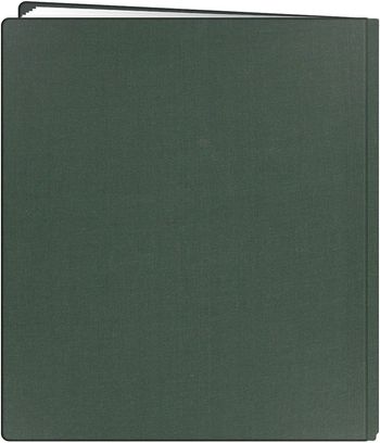 Pioneer 12 Inch by 15 Inch Postbound Family Treasures Deluxe Fabric Memory Book, Hunter Green