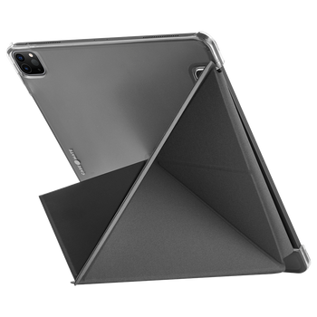 Case-Mate iPad Pro 12.9"  4th Gen. 2020 Multi Stand Folio Case - Leather Origami Design w/ 360 Protection, Transparent Back w/ Multiple Viewing Mode, Auto Sleep/Wake - Black