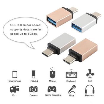 Type-C To OTG  USB Adapter Hi Speed Silver / Black / Gold