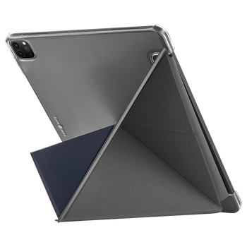 Case-Mate iPad Pro 12.9"  4th Gen. 2020 Multi Stand Folio Case - Leather Origami Design w/ 360 Protection, Transparent Back w/ Multiple Viewing Mode, Auto Sleep/Wake - Blue