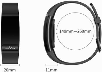 G-Tab Smart Band W611 Smart Bracelet with Large Battery Life, Heart Rate/ Sleep Monitor, Call Alert or SMS Notification, Step Count, Multiple Sport Mode for Men, Women & Kids - Black