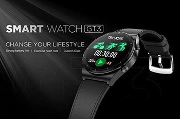 G-Tab GT3 Smart Watch with Bluetooth Calling, Large Battery, Heart Rate, Sleep, Blood Pressure and Exercise Monitoring, Sports (Black)