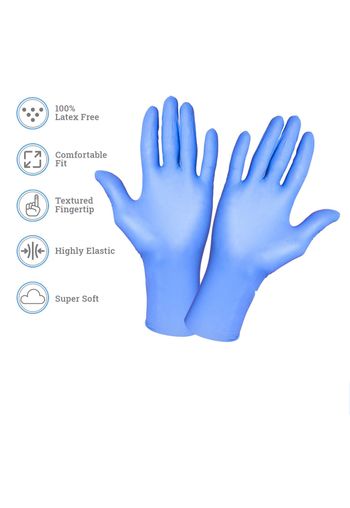 Powder Free Nitrile Disposable  Blue Gloves 100 Pcs