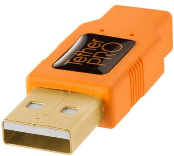 Tether Tools TetherPro Cable USB 2.0 A/MiniB 5 Pin 4.6 m Orange [CU5451]