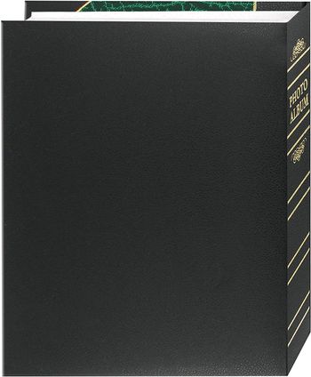 Pioneer Photo Albums BT-68 100-Pocket Leatherette Cover Ledger Style Le Memo Photo Album, 6 by 8-Inch, Green and Black