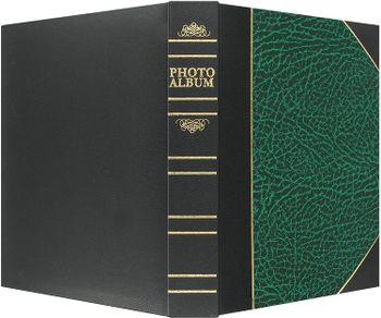 Pioneer Photo Albums BT-68 100-Pocket Leatherette Cover Ledger Style Le Memo Photo Album, 6 by 8-Inch, Green and Black