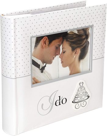 Malden International Designs I Do Wedding Collection 2-Up with Memo Space Photo Album, 160-4x6, White