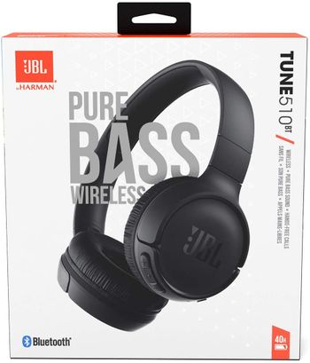 JBL Tune 510BT Wireless On Ear Headphones Black, JBLT510BTWHTEU, Medium