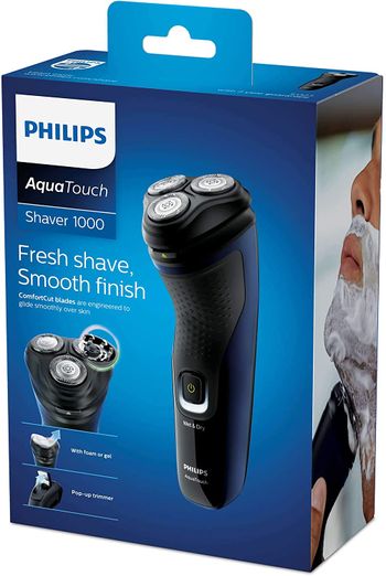 Philips S1323, 1300 Wet or Dry Electric Shaver For Men, Black, Small. Without Box