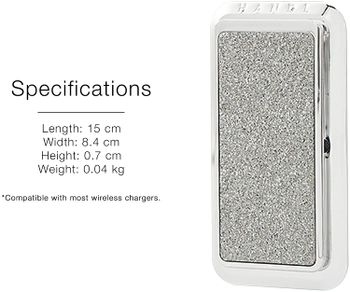 Handl Smoothe Glitter Phone Grip - Silver