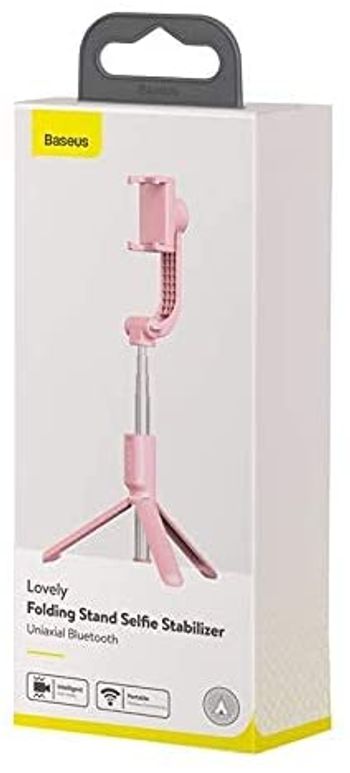 Baseus Lovely Uniaxial Bluetooth Folding Stand Selfie Stabilizer, Pink, ‎SULH-04