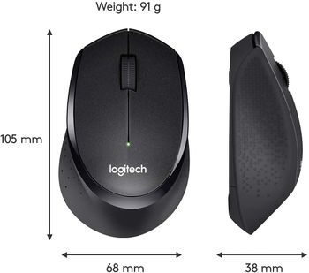 Logitech M220 Wireless Mouse, Silent Buttons, 2.4 GHz with USB Mini Receiver, 1000 DPI Optical Tracking, 18-Month Battery Life, Ambidextrous PC / Mac / Laptop - Charcoal Grey