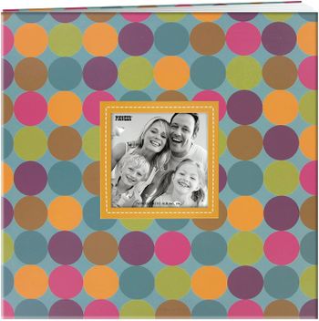 Pioneer Photo Albums MB-10EVF/D 20 Page Designer Printed Raised Frame Dots Cover Scrapbook for 12 by 12-Inch Pages Multi color