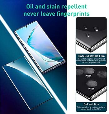 Baseus 0.15mm full-screen curved anti-explosion soft screen protector For Note10 Black