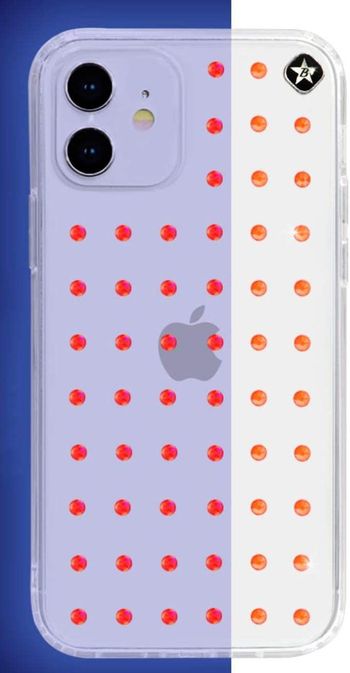 Bling My Thing - Extravaganza Pure Clear for iPhone 12/12 Pro - Neon Orange (Swarovski crystals Glow in the Dark)/Neon Orange