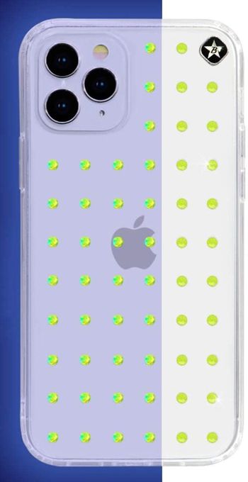 Bling My Thing - Extravaganza Pure Clear for iPhone 12/12 Pro - Neon White (Swarovski® crystals Glow in the Dark)