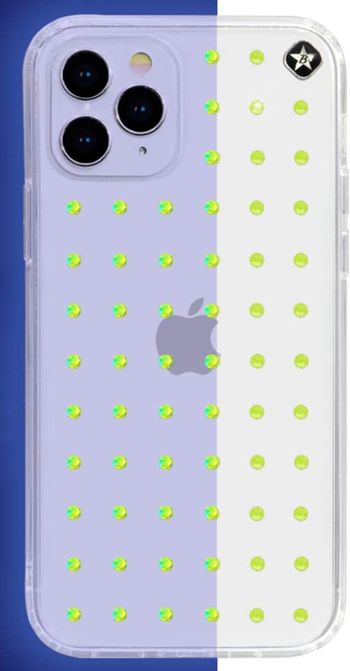 Bling My Thing - Extravaganza Pure Clear for iPhone 12 Pro Max - Neon Yellow (Swarovski® crystals Glow in the Dark)/One Size