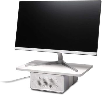 Kensington FreshView Desk Air Purifier Monitor/iMac Stand - Suitable for Home Office, USB powered, Supports Laptops, Notebooks, Monitors up to 27 inch (K55460EU) White