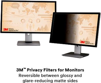 3M Privacy Filter for 19 inch widescreen LCD monitor. Black anti-glare privacy screen. Protect data from visual hacking.