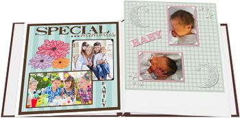 Pioneer Baby Owl Printed Design Post Bound Scrapbook Album 12"X12" | Brown